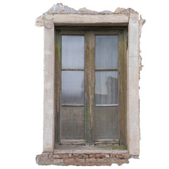 Vintage Weathered Wooden Door in Disrepair
