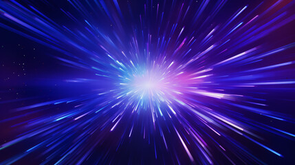Blue and pink abstract data flow tunnel radial lines Explosion star background