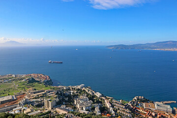 Strait of Gibraltar across to Algeciras from the Rock