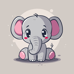 Cute cartoon elephant illustration