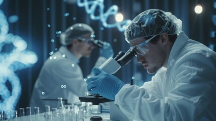 A Scientist Analyzing Samples