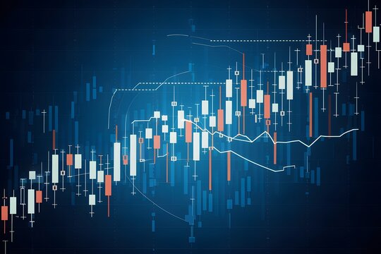 Photo Forex trading graph and candlestick chart illustrate market trends