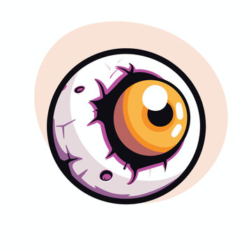 Spooky eye ball cartoon illustration vector design