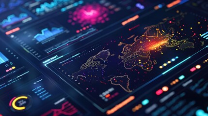 Fototapeta premium AI Ethics and Governance. Digital brain orbits planet, showing AI's global ethical impact