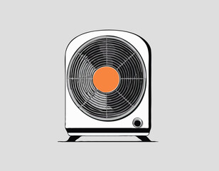 Vector illustration of a fan heater - obrazy, fototapety, plakaty