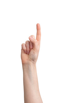 Showing one finger up, noting, attention sign isolated on white, transparent png