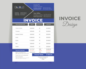 INVOICE DESIGN Temolate, Vector Design Template.