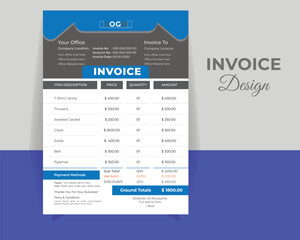 Modern INVOICE DESIGN Temolate, Vector Design Template.