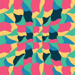 vector abstract flat geometric, curve colorful background pattern for summer with different shapes