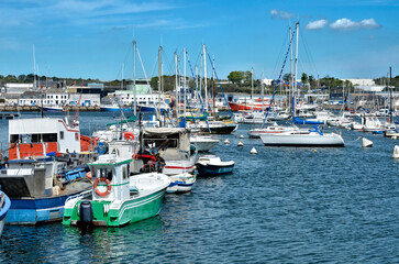 Fototapeta na wymiar Fishing port of Concarneau, a commune in the Finistère department of Brittany in north-western France