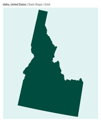 Idaho, United States. Simple vector map. State shape. Solid style. Border of Idaho. Vector illustration.