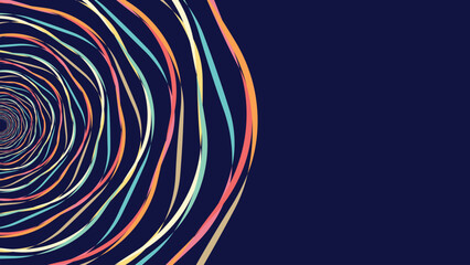 Abstract spiral spinning round vortex style data cycle urgency creative background.