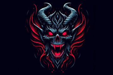 demonic devil on black background