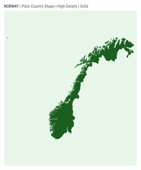 Norway plain country map. High Details. Solid style. Shape of Norway. Vector illustration.