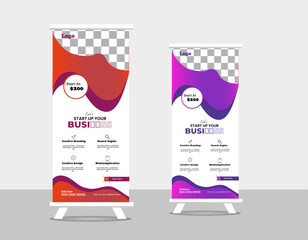 Creative business roll-up banner design.