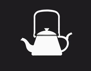Black And White Tea Kettle Icon