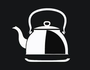 Black And White Tea Kettle Icon