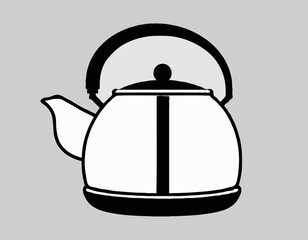 Black And White Tea Kettle Icon