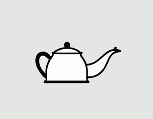 Black And White Tea Kettle Icon