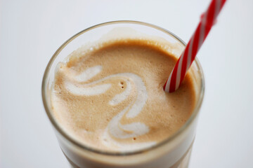 Iced latte with high foam