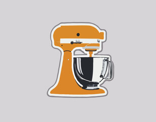 Stand Mixer Icon on Transparent Background
