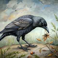 Fototapeta premium crow pick