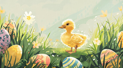 Obraz na płótnie Canvas illustration of a baby duck