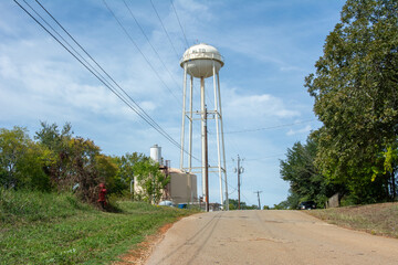 Alto water tower seen behind the trees in Cherokee County, Texas, United States