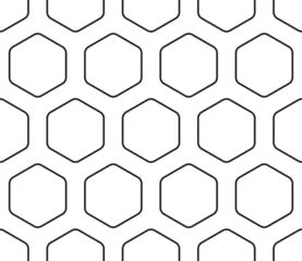 Tapeten Honeycomb hexagon cells background. Rounded hexagons mosaic cells with padding. Large hexagons. Seamless tileable vector illustration. © Eugene Ga