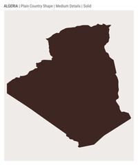 Algeria plain country map. Medium Details. Solid style. Shape of Algeria. Vector illustration.