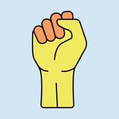 Fist raised up vector isolated icon - 783981387