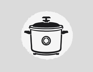 Pressure Cooker Icon on Transparent Background