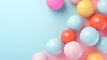 Abstract background with 3d spheres or balls. Soft pastel bubbles. Modern cover concept. Decoration element banner design.