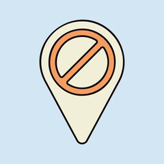 Forbidden pin map icon. Map pointer - 783981737