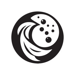 minimalist fish logo on a white background