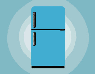 Blue cartoon refrigerator
