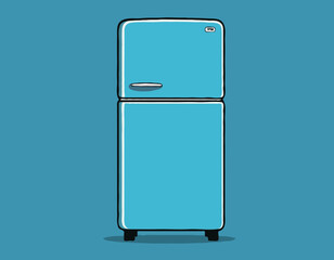 Blue cartoon refrigerator
