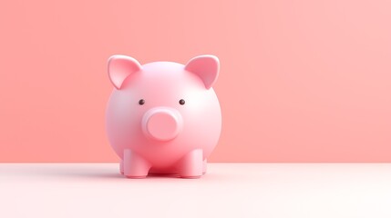 3d Pig piggy bank on pink background. Money creative business concept. Financial services. Safe finance investment.