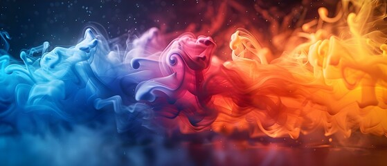 Vibrant Smoke Waves Dancing in a Surreal Symphony. Concept Smoke Photography, Abstract Art, Colorful Smoke, Creative Visuals