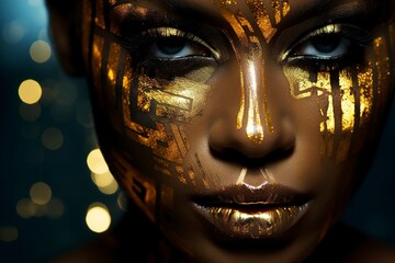 Rorschach editorial photography of a woman face, - obrazy, fototapety, plakaty