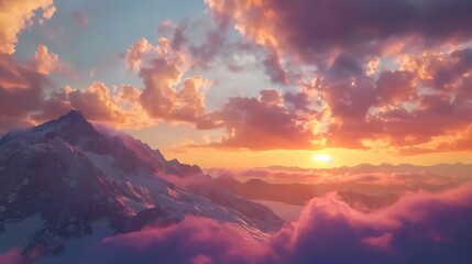 Fototapeta premium sunset over the mountains