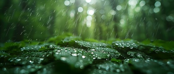 Nature's Melody: Water Day's Raindrop Rhythm. Concept Rainy Adventures, Water Wonderlands, Melodic Nature, Refreshing Raindrops, Rainy Day Fun