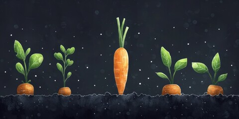 Vibrant Carrots: A Whimsical Growth