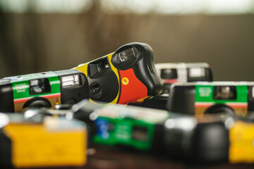 pile of disposable film camera