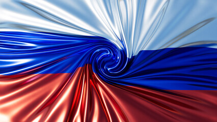 Abstract Twirl Capturing the Dynamic Contrast of the Russian Flag