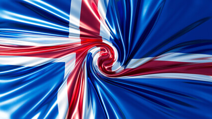 Hypnotic Spiral Embracing the Vivid Colors of the Icelandic Flag