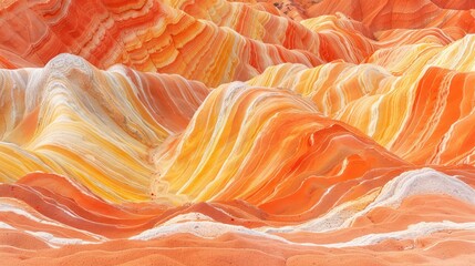 Majestic Mountain Symphony in Oranges and Yellows