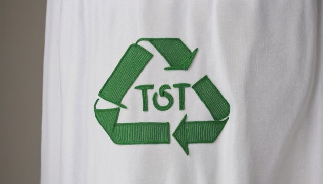 Eco-friendly apparel marked with a recycle symbol in Bright Colours 