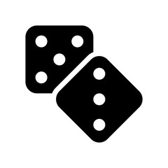Dice icon. Playing game. Casino. Vector icon isolated on white background.