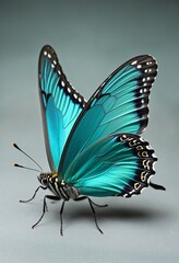 Fototapeta na wymiar teal butterfly in Bright Colours 